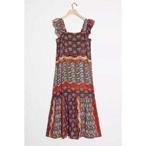 Anthropologie Corey Lynn Calter Large Doriane Midi Dress Art Deco Coastal Global